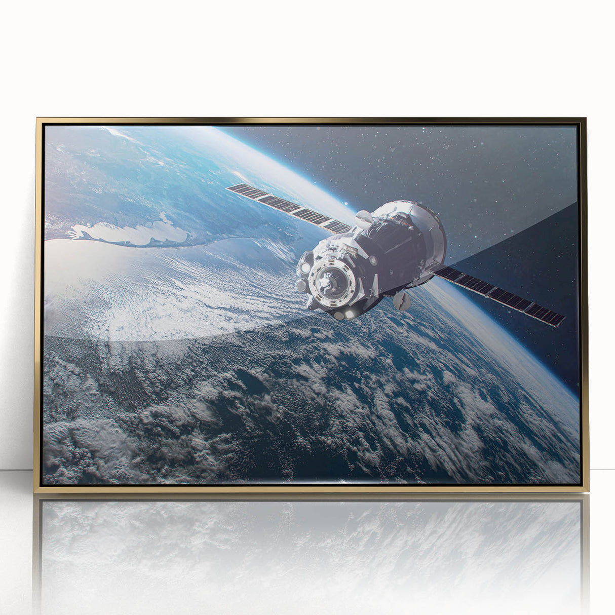 Satellite Orbit Over Earth - Stunning NASA Space Missions Wall Art