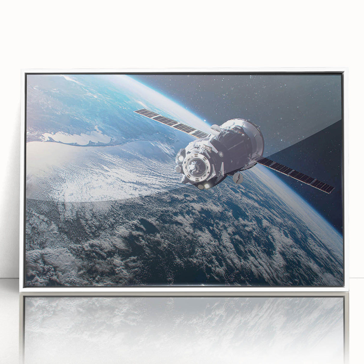 Satellite Orbit Over Earth - Stunning NASA Space Missions Wall Art