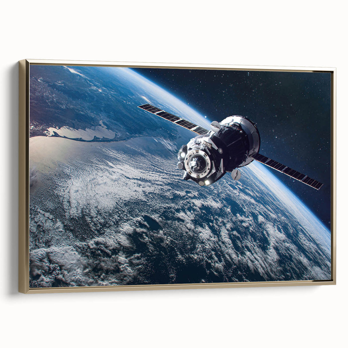 Satellite Orbit Over Earth - Stunning NASA Space Missions Wall Art