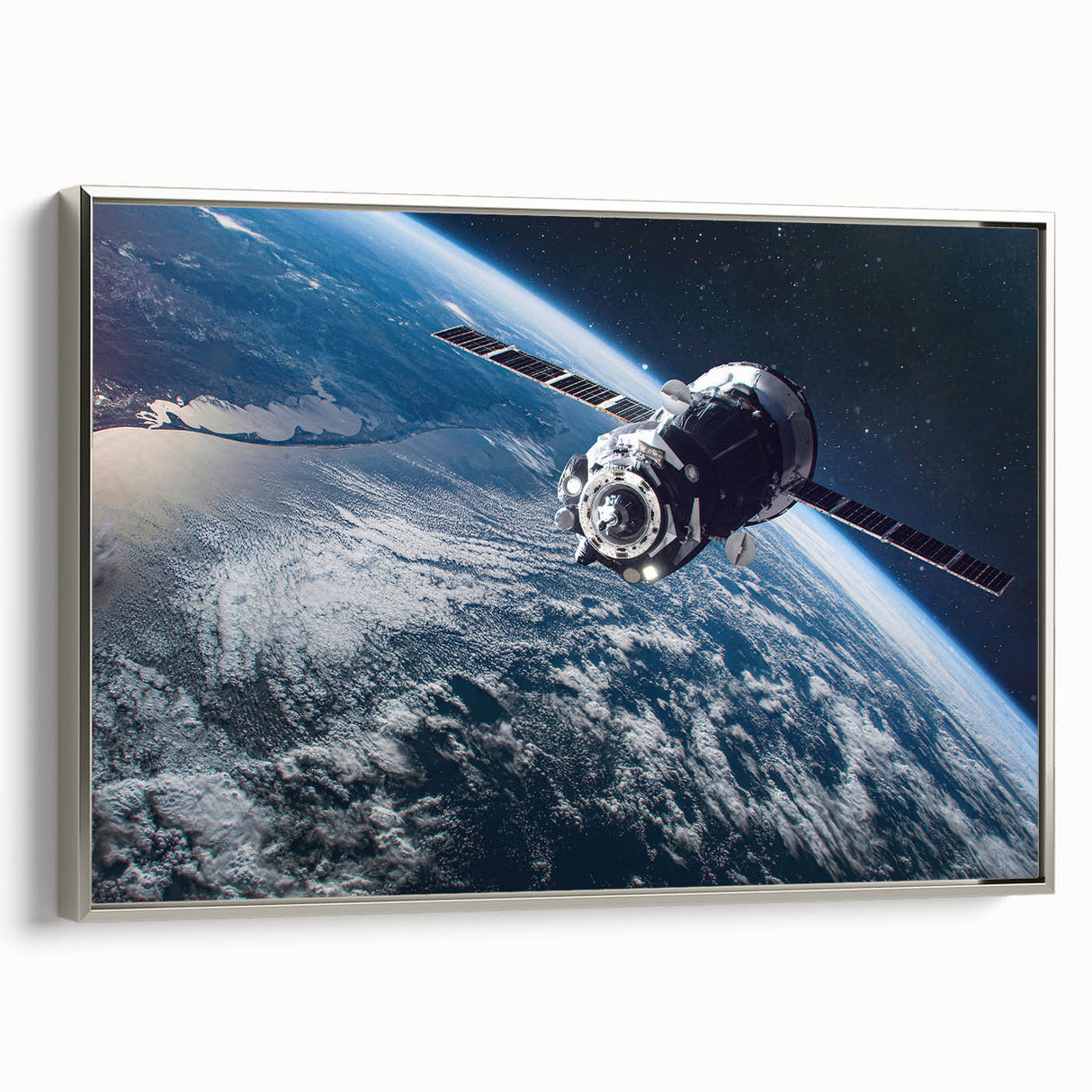 Satellite Orbit Over Earth - Stunning NASA Space Missions Wall Art