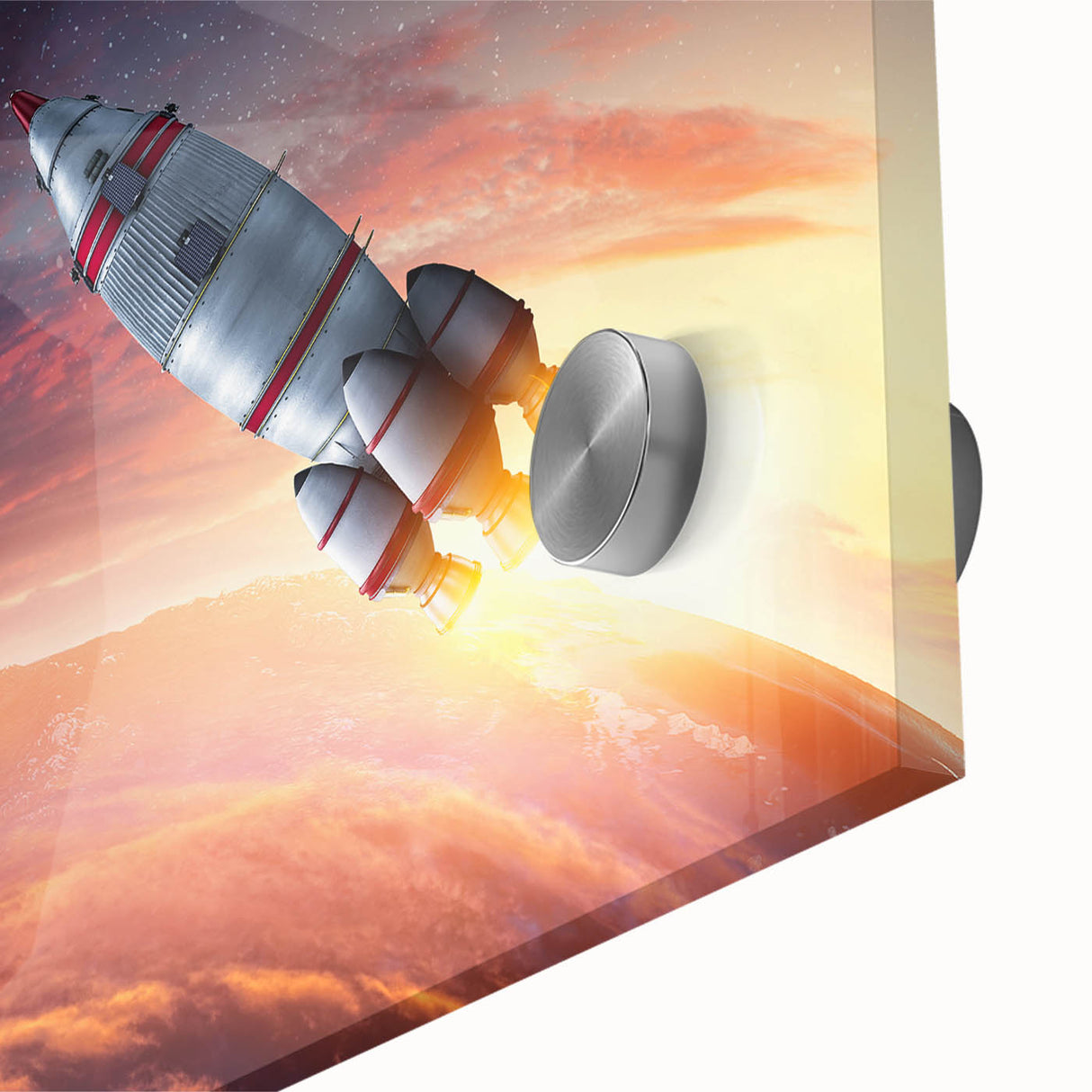 Rocket Launch Over Earth - Captivating NASA Space Missions Wall Art