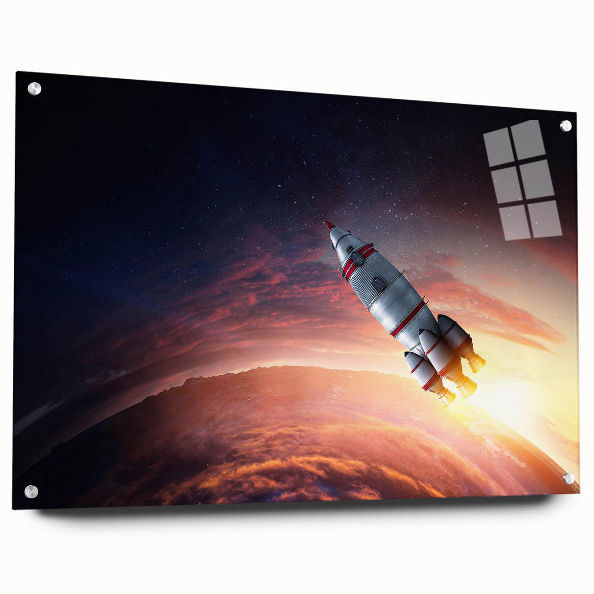 Rocket Launch Over Earth - Captivating NASA Space Missions Wall Art