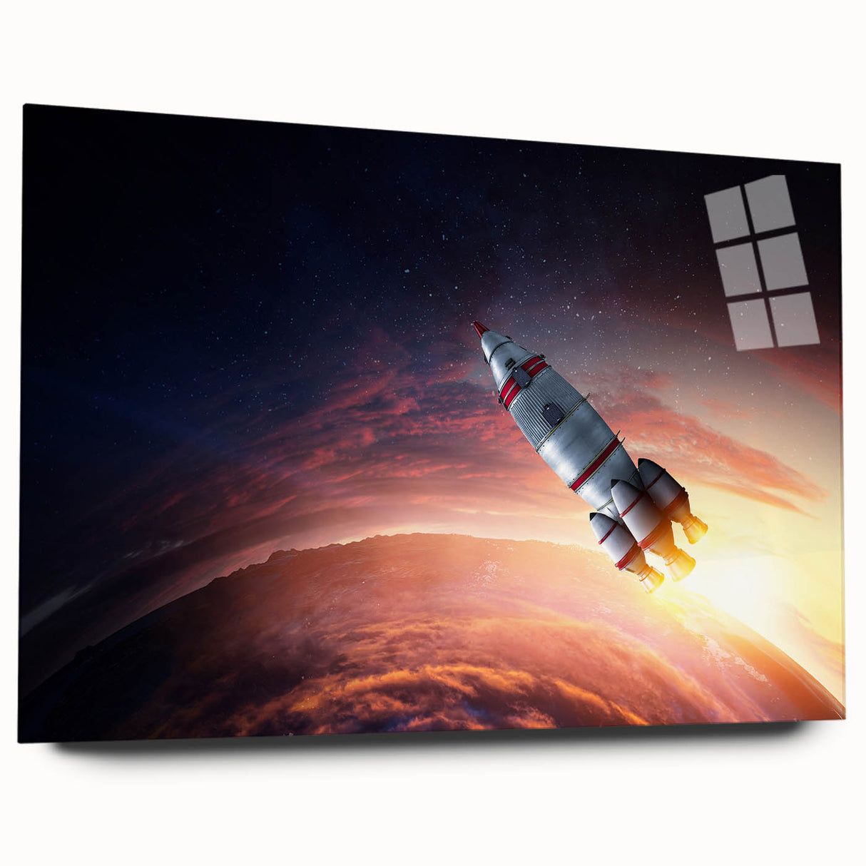 Rocket Launch Over Earth - Captivating NASA Space Missions Wall Art
