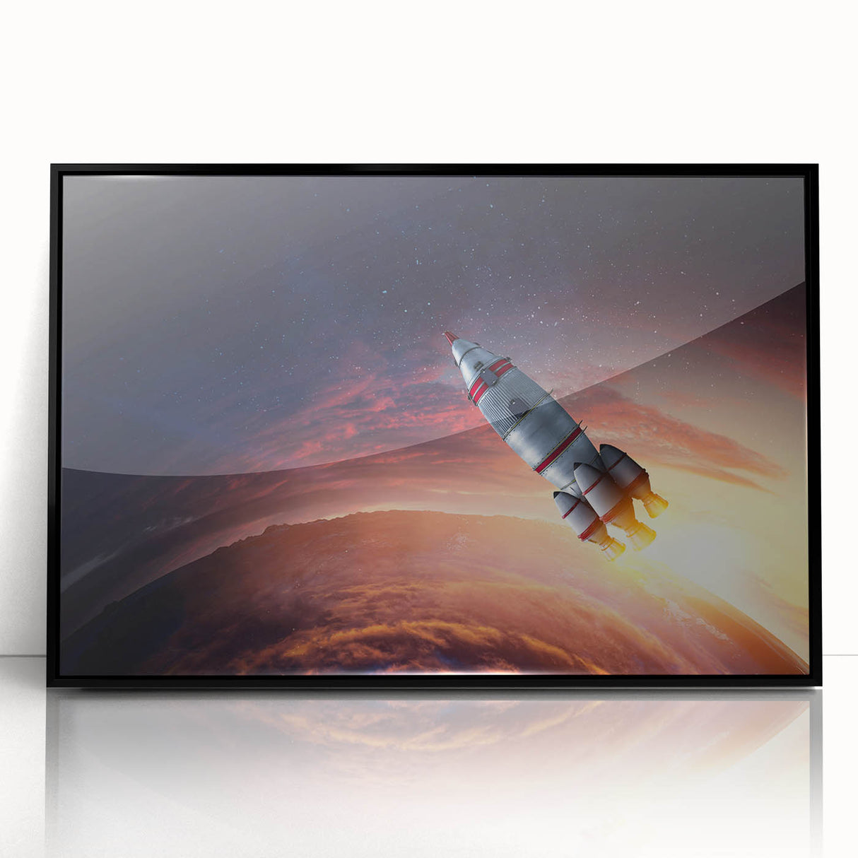 Rocket Launch Over Earth - Captivating NASA Space Missions Wall Art