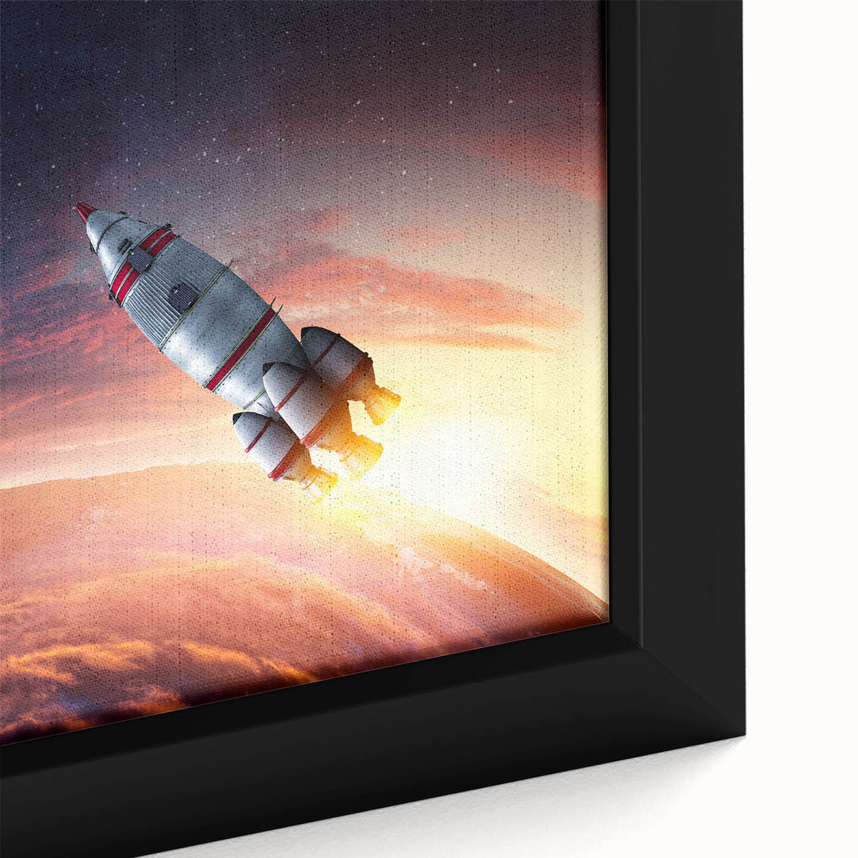 Rocket Launch Over Earth - Captivating NASA Space Missions Wall Art