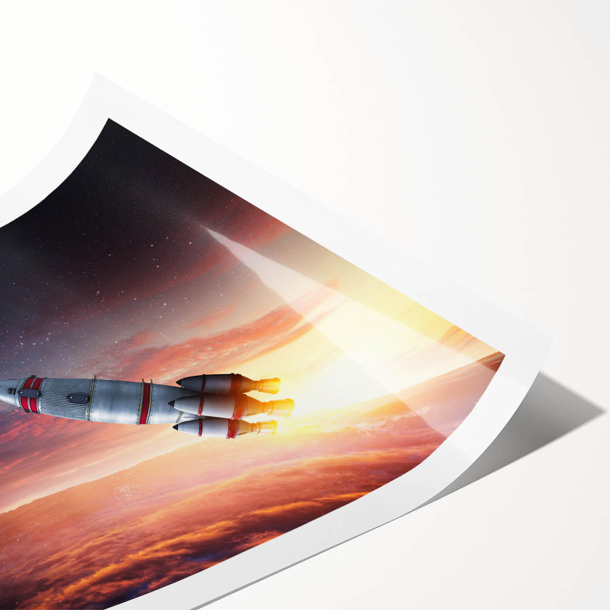 Rocket Launch Over Earth - Captivating NASA Space Missions Wall Art