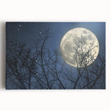 Stunning Moonlit Night Canvas – Celestial Decor with Lunar Phases