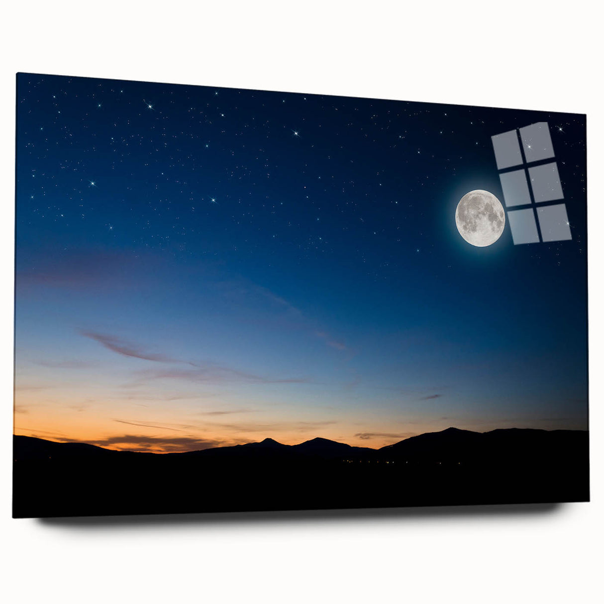 Tranquil Moon Over Horizon – Stunning Celestial Canvas for Home Decor