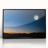 Tranquil Moon Over Horizon – Stunning Celestial Canvas for Home Decor
