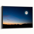 Tranquil Moon Over Horizon – Stunning Celestial Canvas for Home Decor