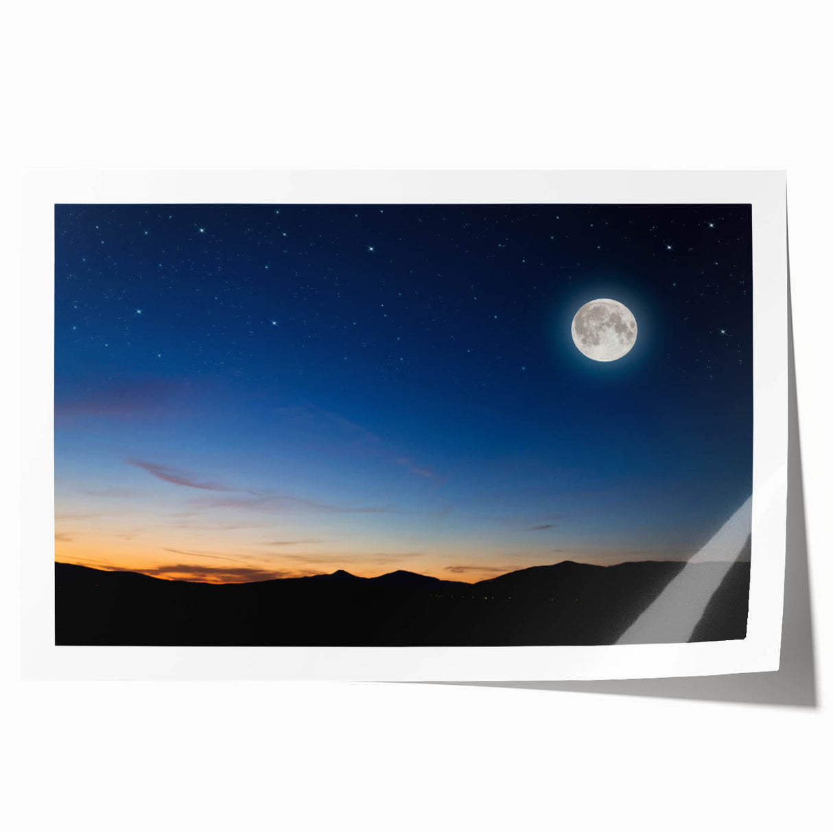Tranquil Moon Over Horizon – Stunning Celestial Canvas for Home Decor