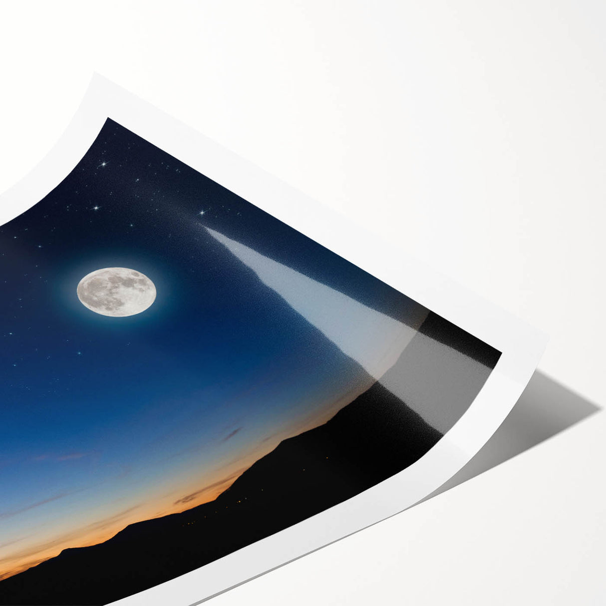 Tranquil Moon Over Horizon – Stunning Celestial Canvas for Home Decor