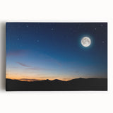 Tranquil Moon Over Horizon – Stunning Celestial Canvas for Home Decor