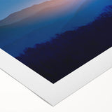 Golden Full Moon Over Misty Mountains – Elegant Celestial Wall Art