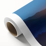 Golden Full Moon Over Misty Mountains – Elegant Celestial Wall Art