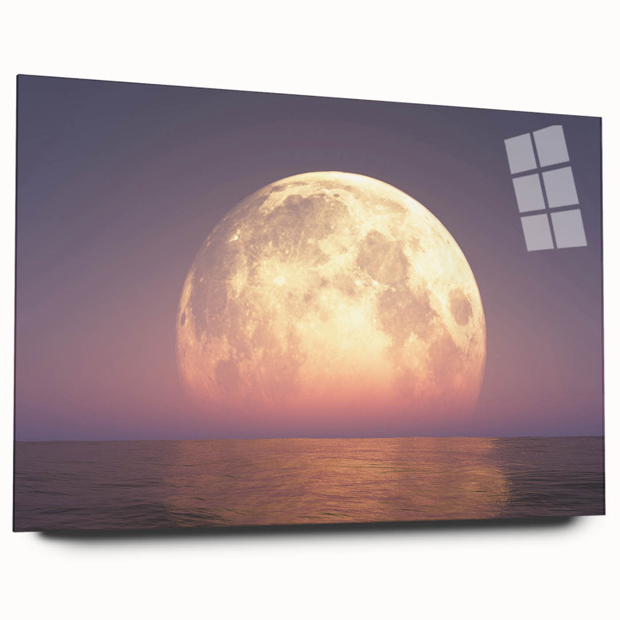 Mesmerizing Full Moon Over Ocean – Tranquil Celestial Wall Art Decor