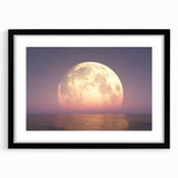 Mesmerizing Full Moon Over Ocean – Tranquil Celestial Wall Art Decor