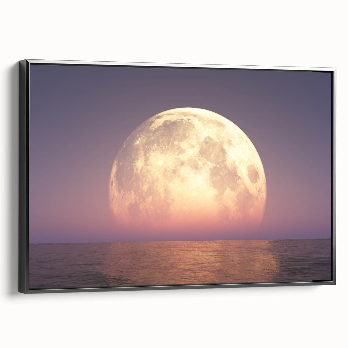Mesmerizing Full Moon Over Ocean – Tranquil Celestial Wall Art Decor