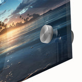 Moonlit Tropical Beach Canvas – Celestial and Coastal Wall Art Decor