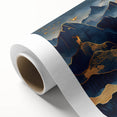Golden Moonlit Mountains with Wildlife – Luxurious Celestial Wall Art