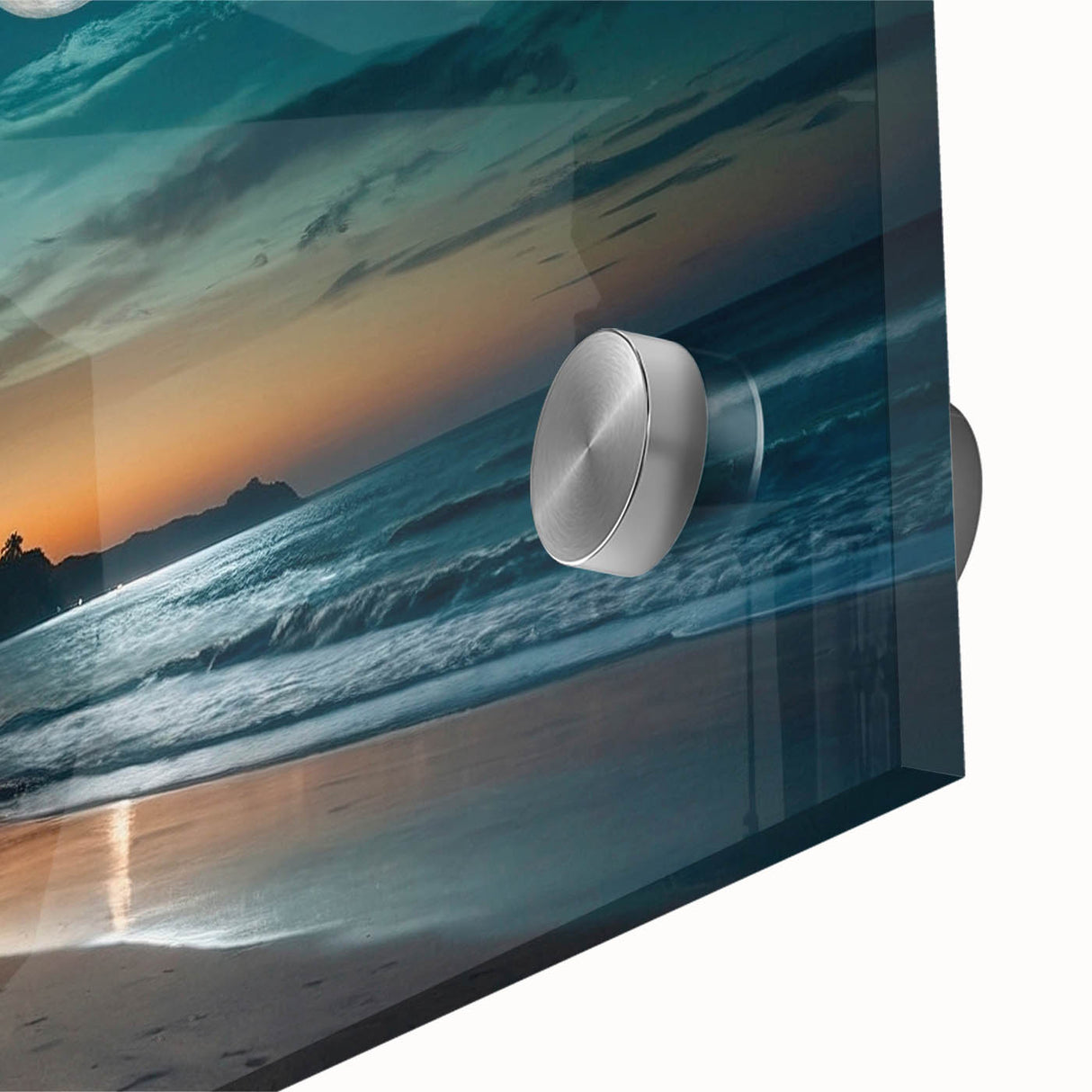 Moonlit Tropical Beach Night – Serene Celestial Wall Art for Home Decor