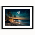 Moonlit Tropical Beach Night – Serene Celestial Wall Art for Home Decor