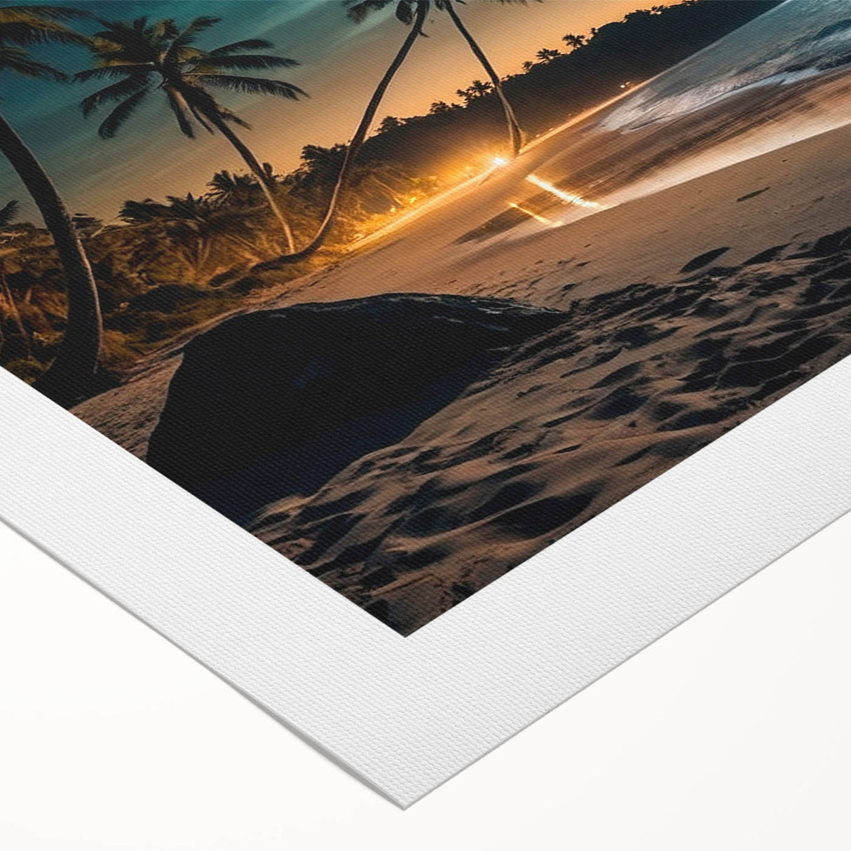 Moonlit Tropical Beach Night – Serene Celestial Wall Art for Home Decor