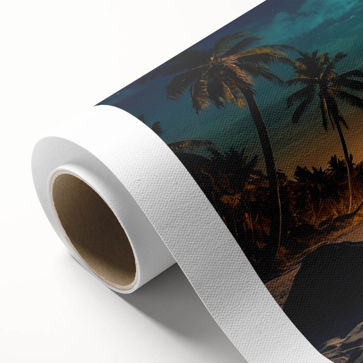Moonlit Tropical Beach Night – Serene Celestial Wall Art for Home Decor