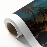 Moonlit Tropical Beach Night – Serene Celestial Wall Art for Home Decor