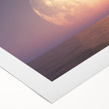 Golden Moonrise Over Ocean – Tranquil Celestial Wall Art for Home Decor"