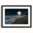 Full Moon Over Ocean Waves – Tranquil Celestial Wall Art for Home