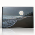 Full Moon Over Ocean Waves – Tranquil Celestial Wall Art for Home