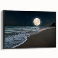 Full Moon Over Ocean Waves – Tranquil Celestial Wall Art for Home