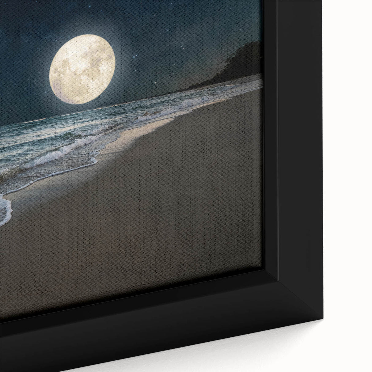 Full Moon Over Ocean Waves – Tranquil Celestial Wall Art for Home