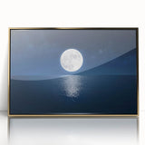 Moon Over Calm Ocean – Peaceful Celestial Wall Art for Home Decor