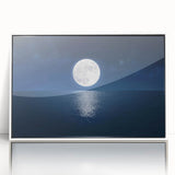 Moon Over Calm Ocean – Peaceful Celestial Wall Art for Home Decor