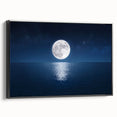 Moon Over Calm Ocean – Peaceful Celestial Wall Art for Home Decor