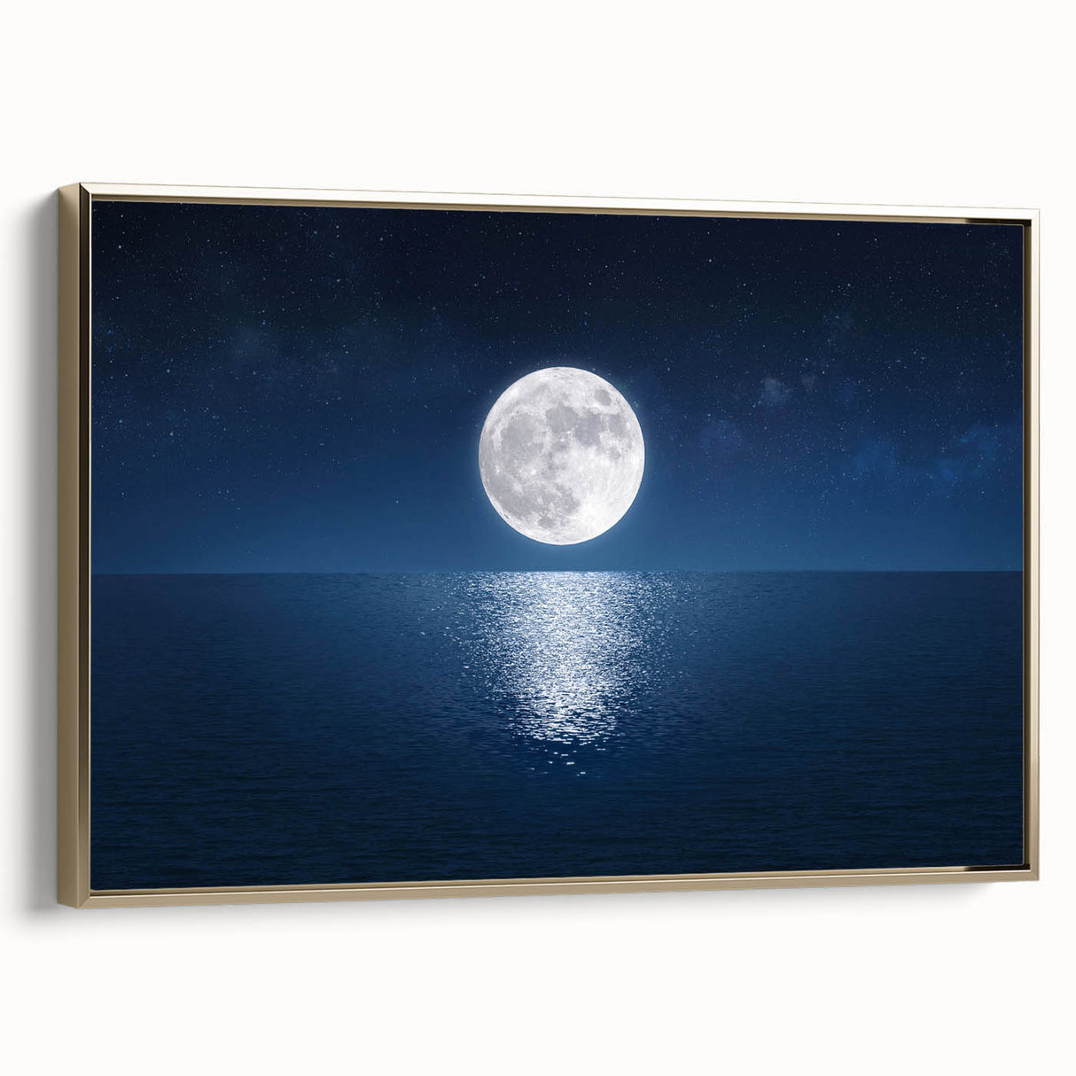 Moon Over Calm Ocean – Peaceful Celestial Wall Art for Home Decor