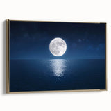 Moon Over Calm Ocean – Peaceful Celestial Wall Art for Home Decor