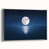 Moon Over Calm Ocean – Peaceful Celestial Wall Art for Home Decor