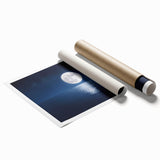 Moon Over Calm Ocean – Peaceful Celestial Wall Art for Home Decor