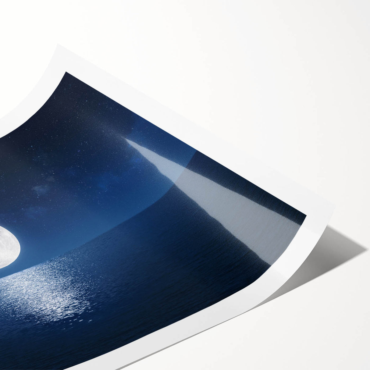 Moon Over Calm Ocean – Peaceful Celestial Wall Art for Home Decor