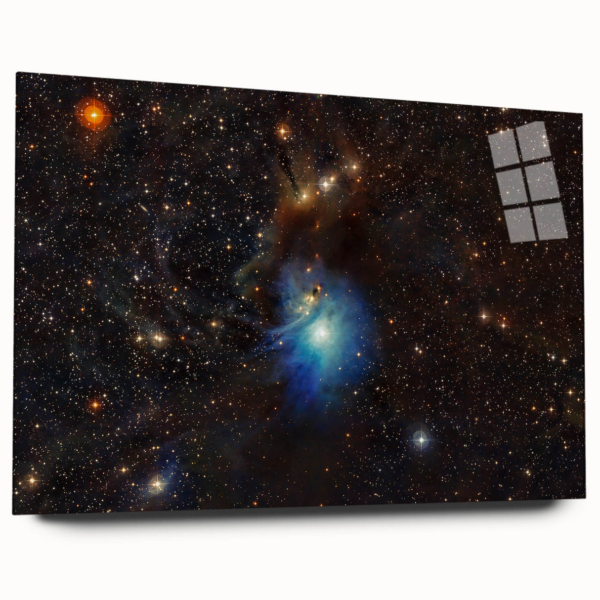 Glowing Blue Nebula Wall Art | Space Canvas Prints | Cosmic Decor