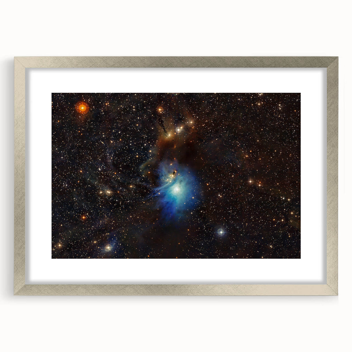 Glowing Blue Nebula Wall Art | Space Canvas Prints | Cosmic Decor