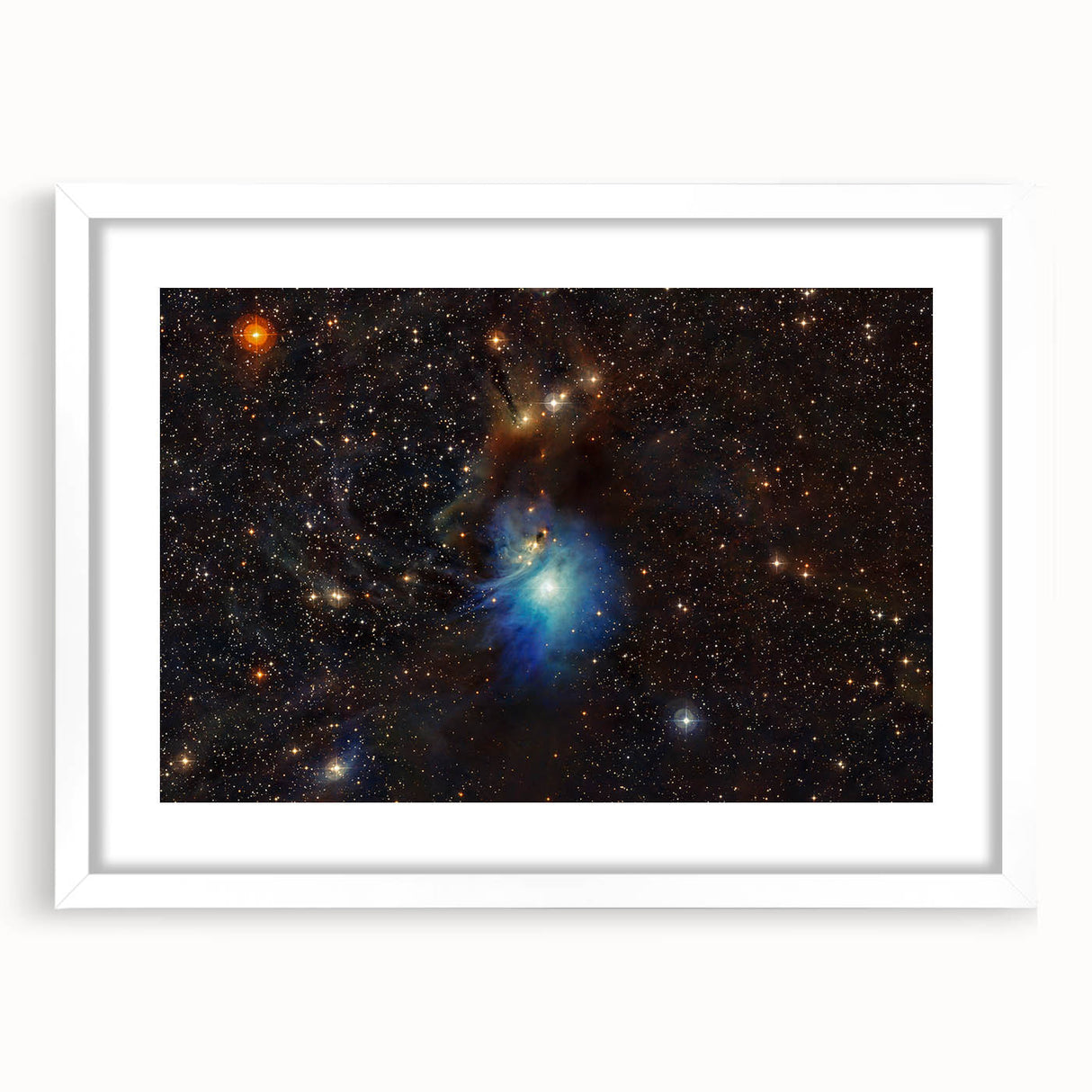 Glowing Blue Nebula Wall Art | Space Canvas Prints | Cosmic Decor