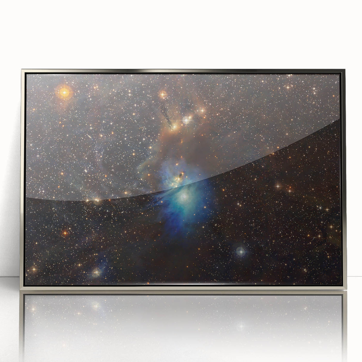 Glowing Blue Nebula Wall Art | Space Canvas Prints | Cosmic Decor