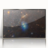 Glowing Blue Nebula Wall Art | Space Canvas Prints | Cosmic Decor
