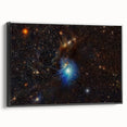 Glowing Blue Nebula Wall Art | Space Canvas Prints | Cosmic Decor