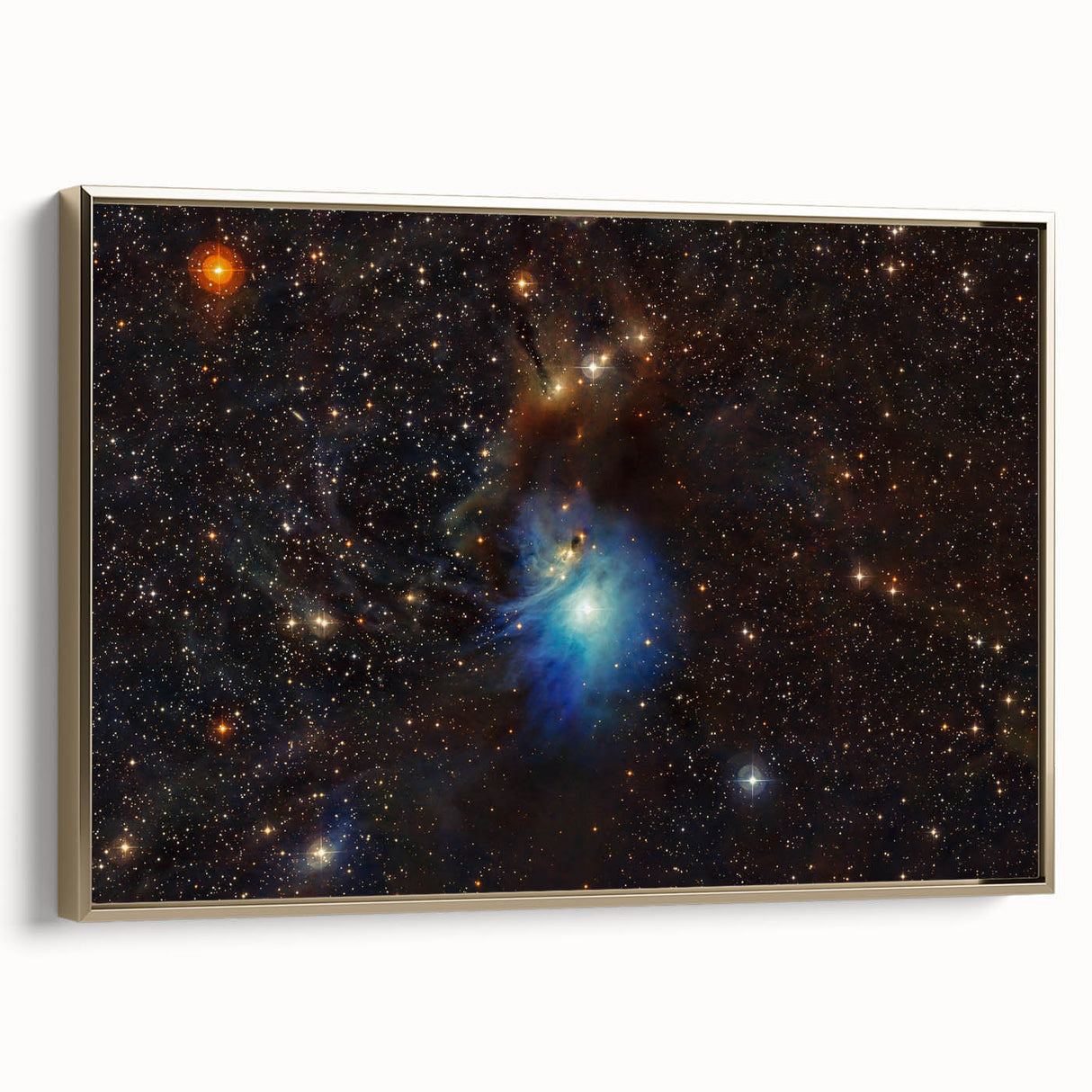 Glowing Blue Nebula Wall Art | Space Canvas Prints | Cosmic Decor