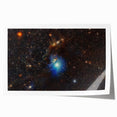 Glowing Blue Nebula Wall Art | Space Canvas Prints | Cosmic Decor
